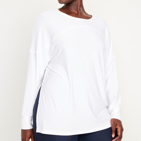 NWT OLD NAVY Cloud 94 Soft Long Sleeve TUNIC Color: White Lilies - Picture 5 of 9